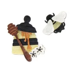 ERSTWILDER HONEYDEW AND NECTAR DOUBLE BROOCH SET