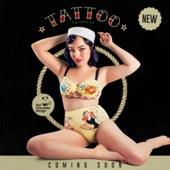 HOT CHOCOLATE DESIGN TATTOO 2-PIECE BIKINI -Mary Shoes Shop CUADRADO Tattoo 800x