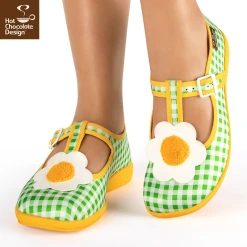 HOT CHOCOLATE DESIGN BLOOM -Mary Shoes Shop Chocolaticas Bloom womens Mary Jane Flat Legs2 800x