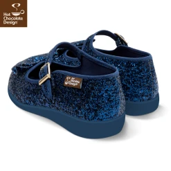 HOT CHOCOLATE DESIGN BLUE DIAMOND -Mary Shoes Shop Chocolaticas Blue Diamond womens Mary Jane Flat Back 800x