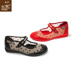 HOT CHOCOLATE DESIGN CLASSIC BROGUE HEARTS -Mary Shoes Shop Chocolaticas Havana Heart womens Mary Jane Flat Side 800x
