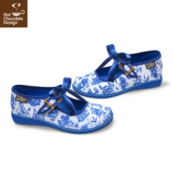 HOT CHOCOLATE DESIGN TOILES DE JOUY -Mary Shoes Shop Chocolaticas Toiles De Jouy womens Mary Jane Flat Side 800x