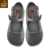 HOT CHOCOLATE DESIGN VELVET GIN (SILVER GREY) -Mary Shoes Shop Chocolaticas Velvet Gray womens Mary Jane Flat Front 800x