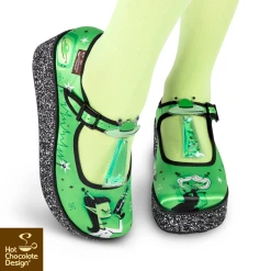 HOT CHOCOLATE DESIGN E.T. GALS PLATFORMS -Mary Shoes Shop E.T. GLAS Womens Mid Heels Legs 800x