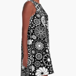 Miss Goody 2 Shoes FLOWERS BLACK AND WHITE A-LINE DRESS 9 Miss Goody 2 Shoes FLOWERS BLACK AND WHITE A-LINE DRESS -Mary Shoes Shop FlowersBlackandWhiteSide 800x