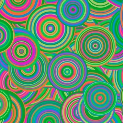 Miss Goody 2 Shoes PSYCHEDELIC A-LINE DRESS -Mary Shoes Shop GreenCirclesMaterial 800x