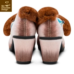 HOT CHOCOLATE DESIGN SIAMESE CAT -Mary Shoes Shop SIAMESE CAT Womens Mid Heels Back 800x