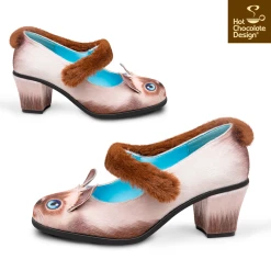 HOT CHOCOLATE DESIGN SIAMESE CAT -Mary Shoes Shop SIAMESE CAT Womens Mid Heels Side 800x