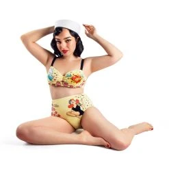 HOT CHOCOLATE DESIGN TATTOO 2-PIECE BIKINI -Mary Shoes Shop Tattoo swimwear women model1 800x