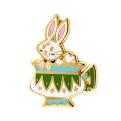 Mary Shoes Shop 25 ERSTWILDER FOLLOW THE WHITE RABBIT ENAMEL PIN
