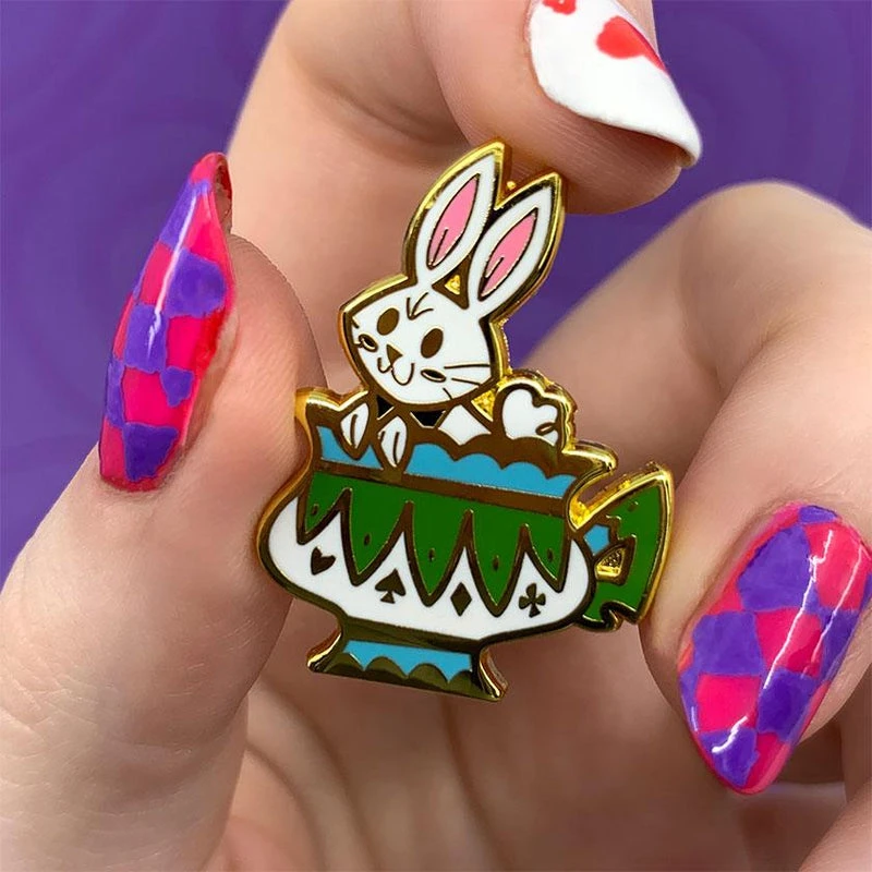 ERSTWILDER FOLLOW THE WHITE RABBIT ENAMEL PIN 4 ERSTWILDER FOLLOW THE WHITE RABBIT ENAMEL PIN - Image 2