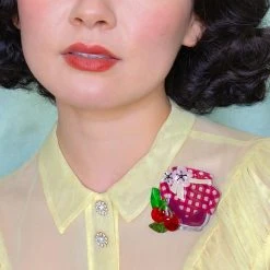 ERSTWILDER BLACK CHERRY BOUNCE BROOCH -Mary Shoes Shop blackcherrybouncelady 800x