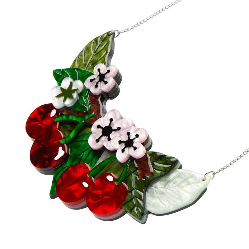 ERSTWILDER BLOSSOMING CHERRIES STATEMENT NECKLACE 4 ERSTWILDER BLOSSOMING CHERRIES STATEMENT NECKLACE - Image 2