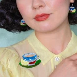 ERSTWILDER CUPPA TEA BROOCH -Mary Shoes Shop cuptealady 800x