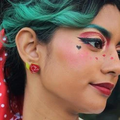 Mary Shoes Shop -Mary Shoes Shop painted rose earrings model 800x